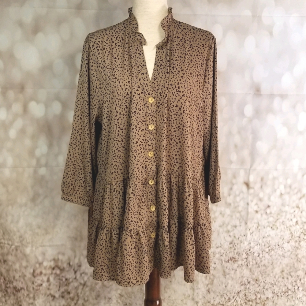 Entro The Patty Top leppard print XL blouse